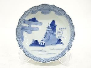 古伊万里　染付　山水　なます皿